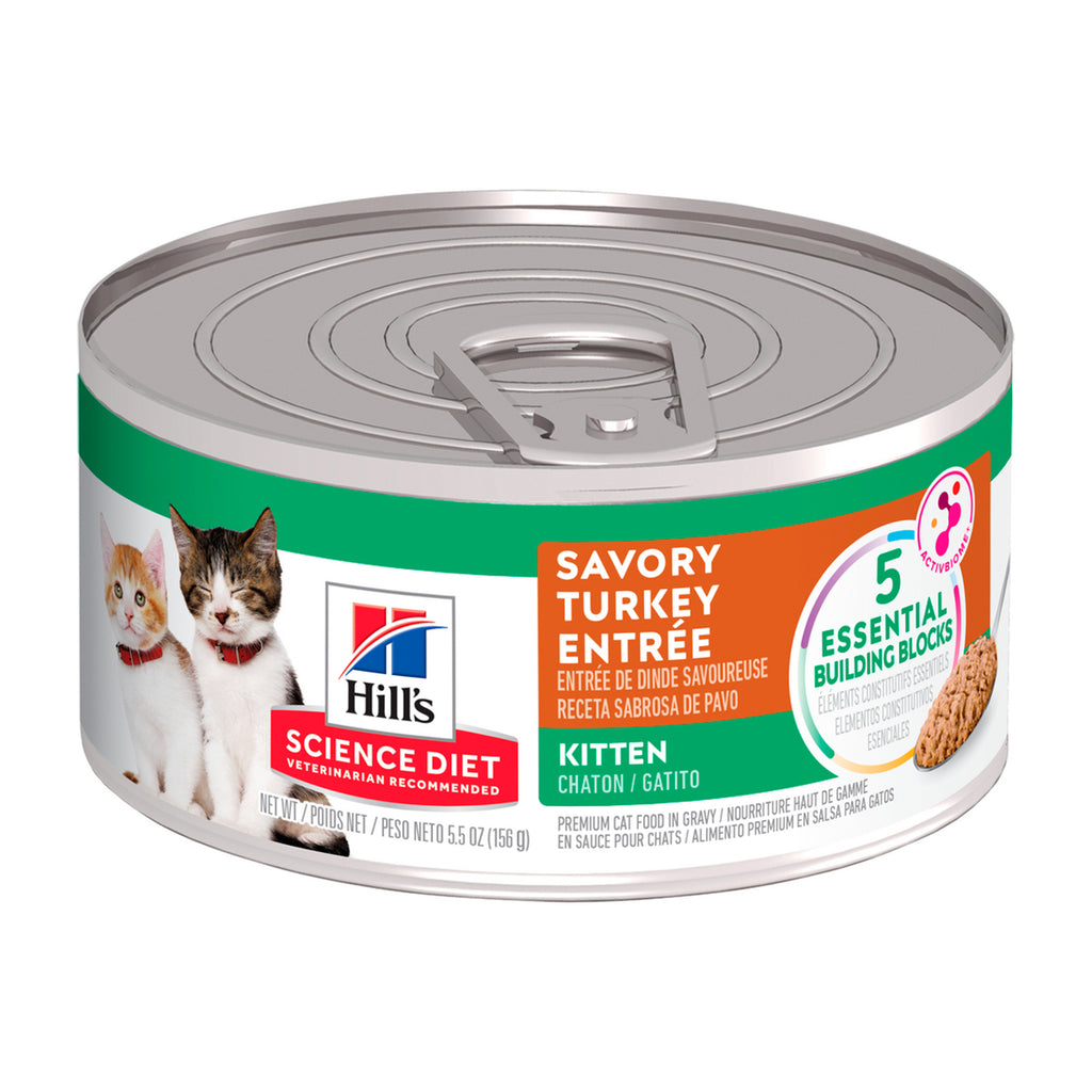Hill's Science Diet Kitten Alimento Húmedo Para Gatito Receta Pavo 24 Latas De 156 g