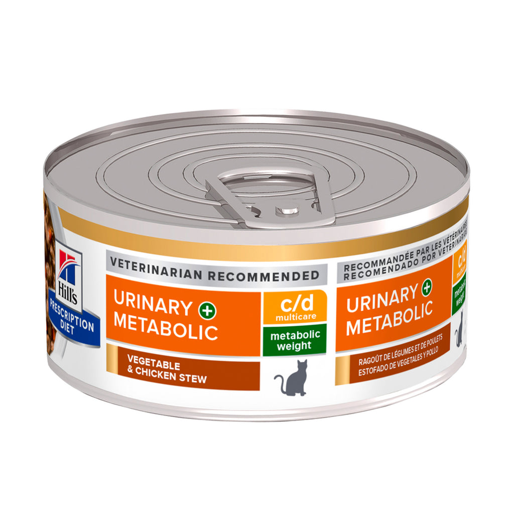 Hill's Prescription Diet Urinary + Metabolic c/d Alimento Húmedo Gato Adulto Receta Estofado 24 Latas De g