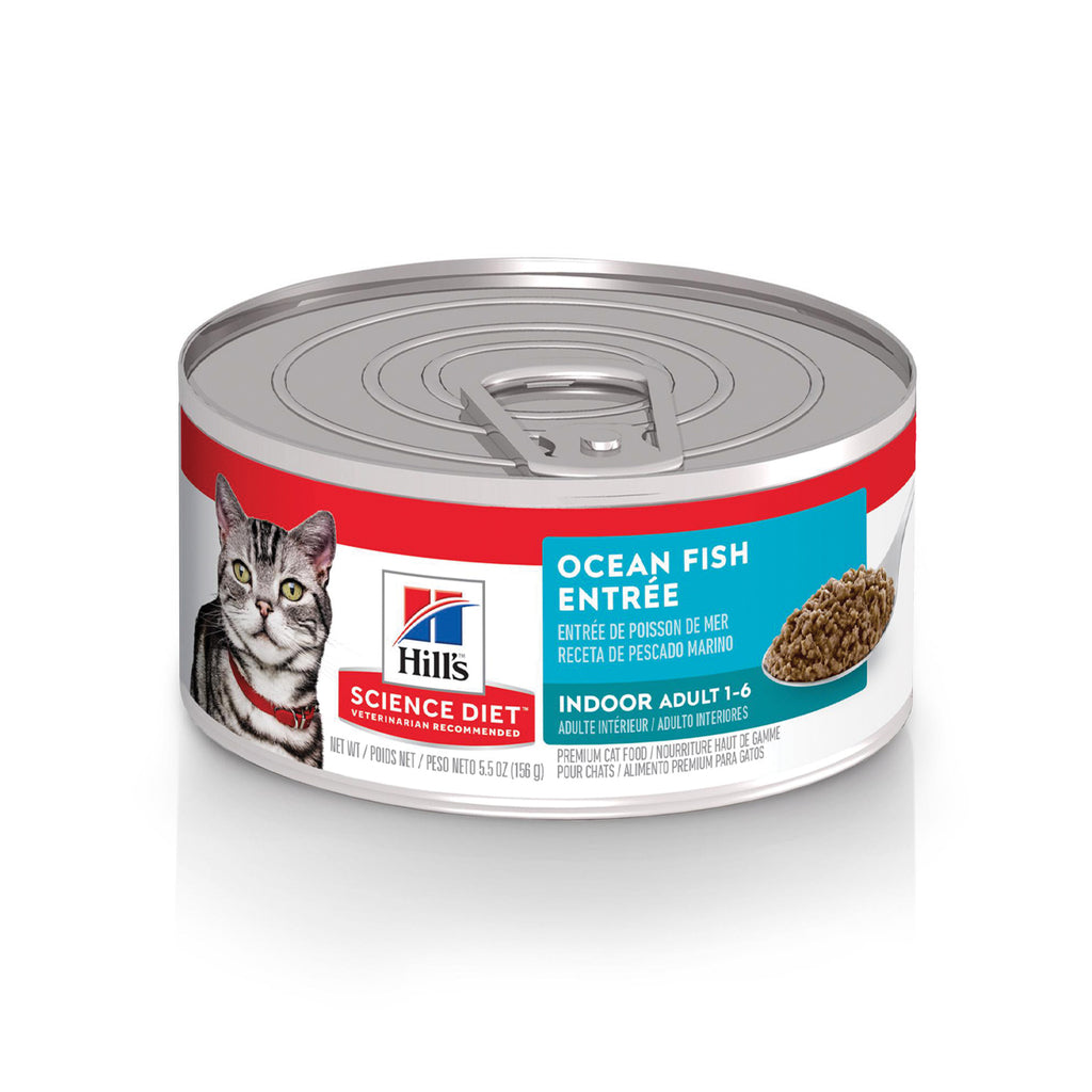 Hill's Science Diet Indoor Alimento Húmedo para Gato de Interior Receta Pescado 24 Latas De 156 g