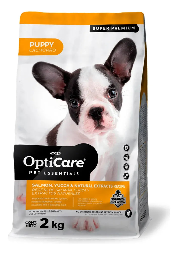 Opticare Super Premium Cachorro Alimento Seco Receta Salmón, Yucca Y Extractos Naturales 2 Kg