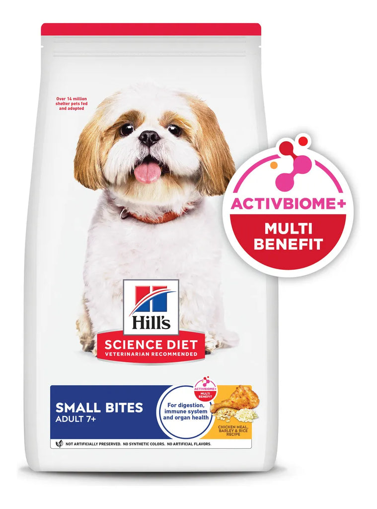 Hill's Science Diet Adult 7+ Small Bites Alimento Perro Senior Raza Pequeña Receta Pollo Y Arroz 6.8 Kg