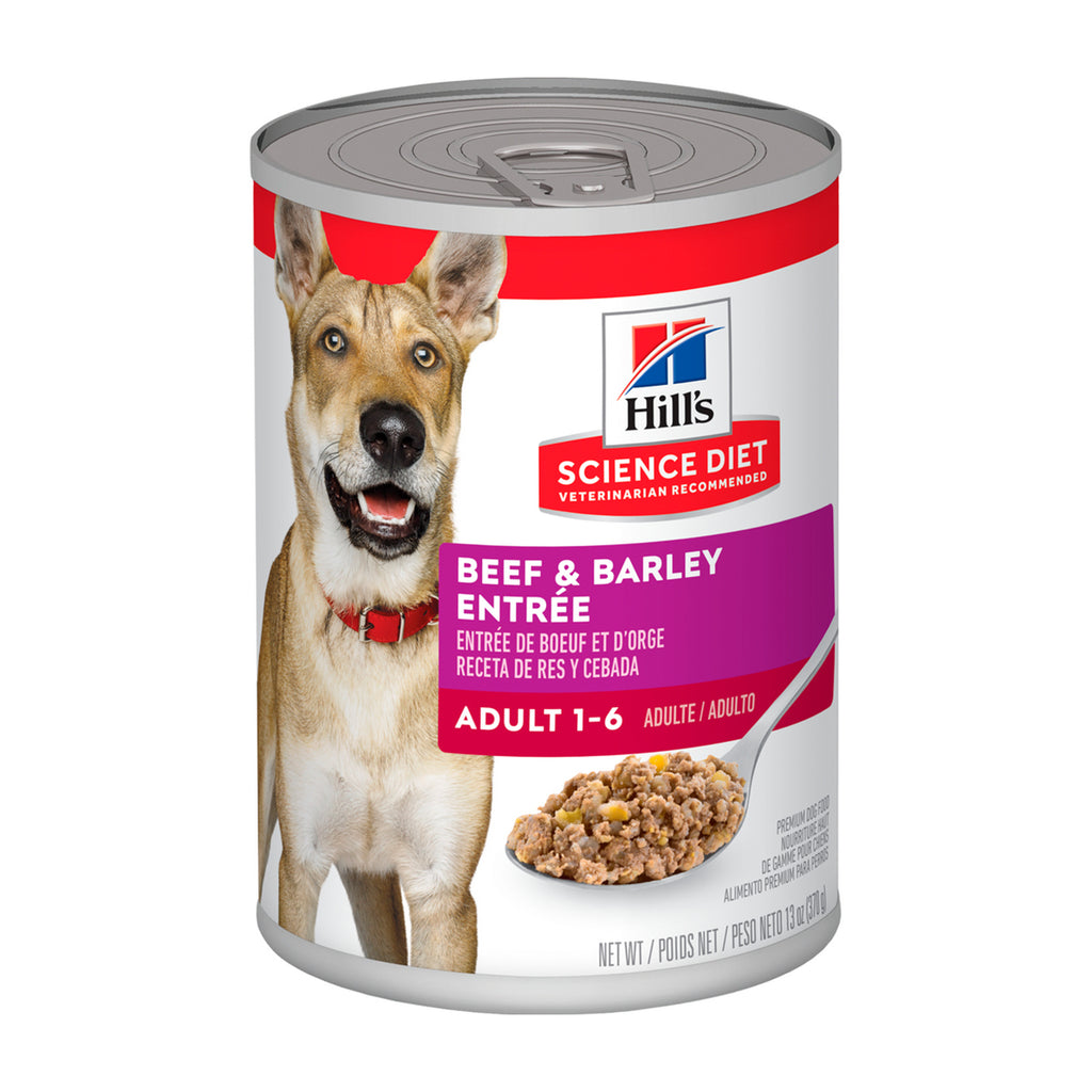 Hill's Science Diet Adult Res y Cebada alimento húmedo para perro 12 latas de 370 g