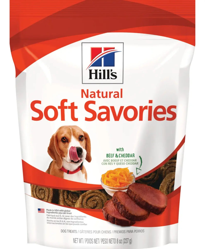 Hill's Science Diet Soft Savories premios suaves para perro res y queso cheddar 227 g
