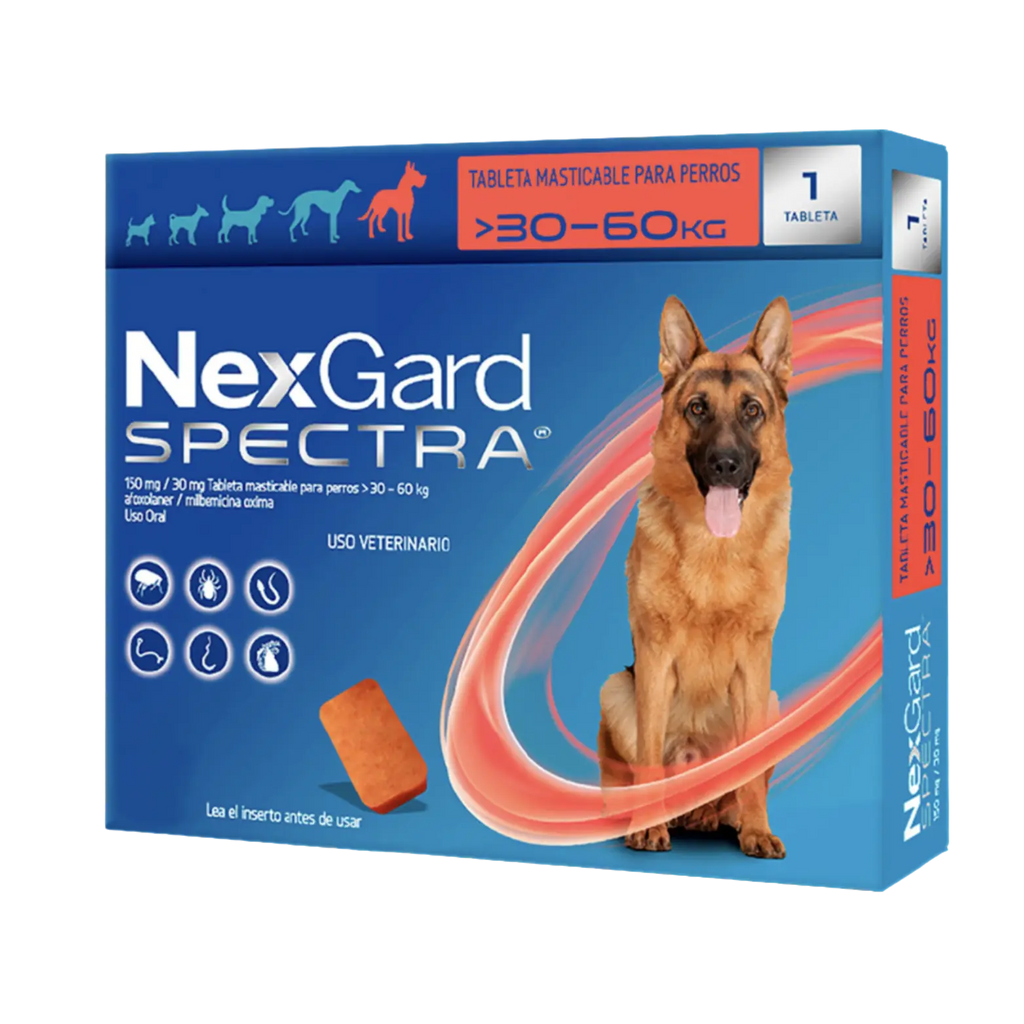 NexGard SPECTRA XL 1 tableta masticable para perro de 30.1 a 60 Kg