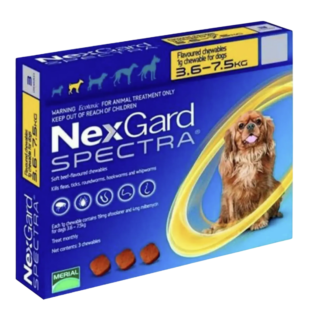 NexGard Spectra Perro S 3.5-7.5 kg | 1 Masticable Antipulgas y Desparasitante