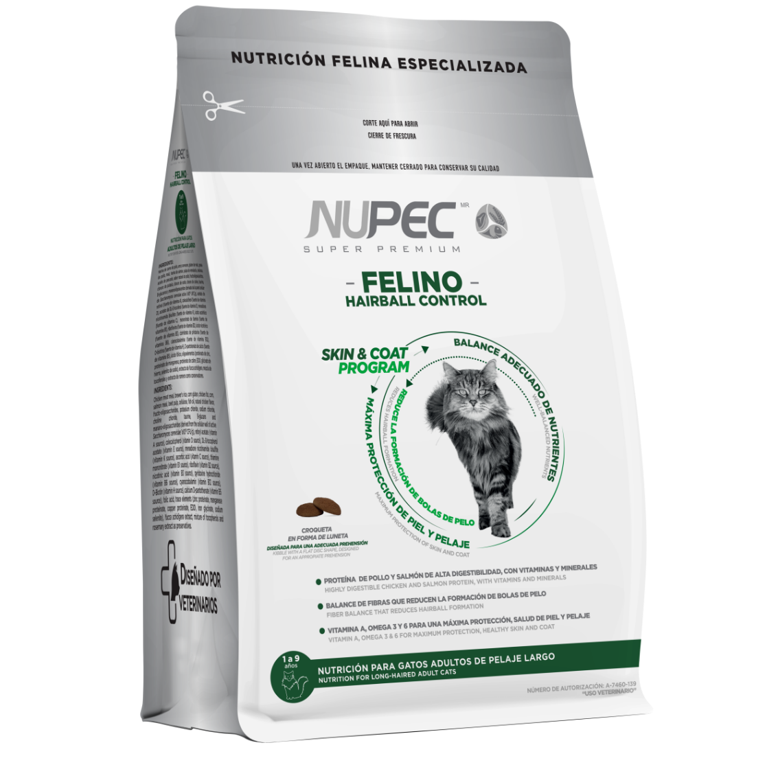 Nupec Felino Hairball Control alimento seco para gato adulto 3 Kg