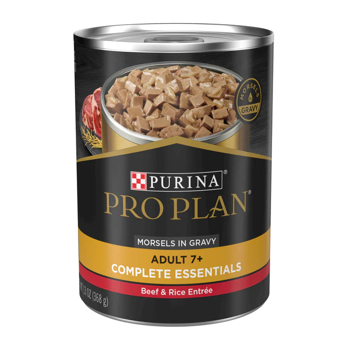Pro Plan Perro Adulto Senior 12 Latas 368 g | Alimento Húmedo Carne y Arroz