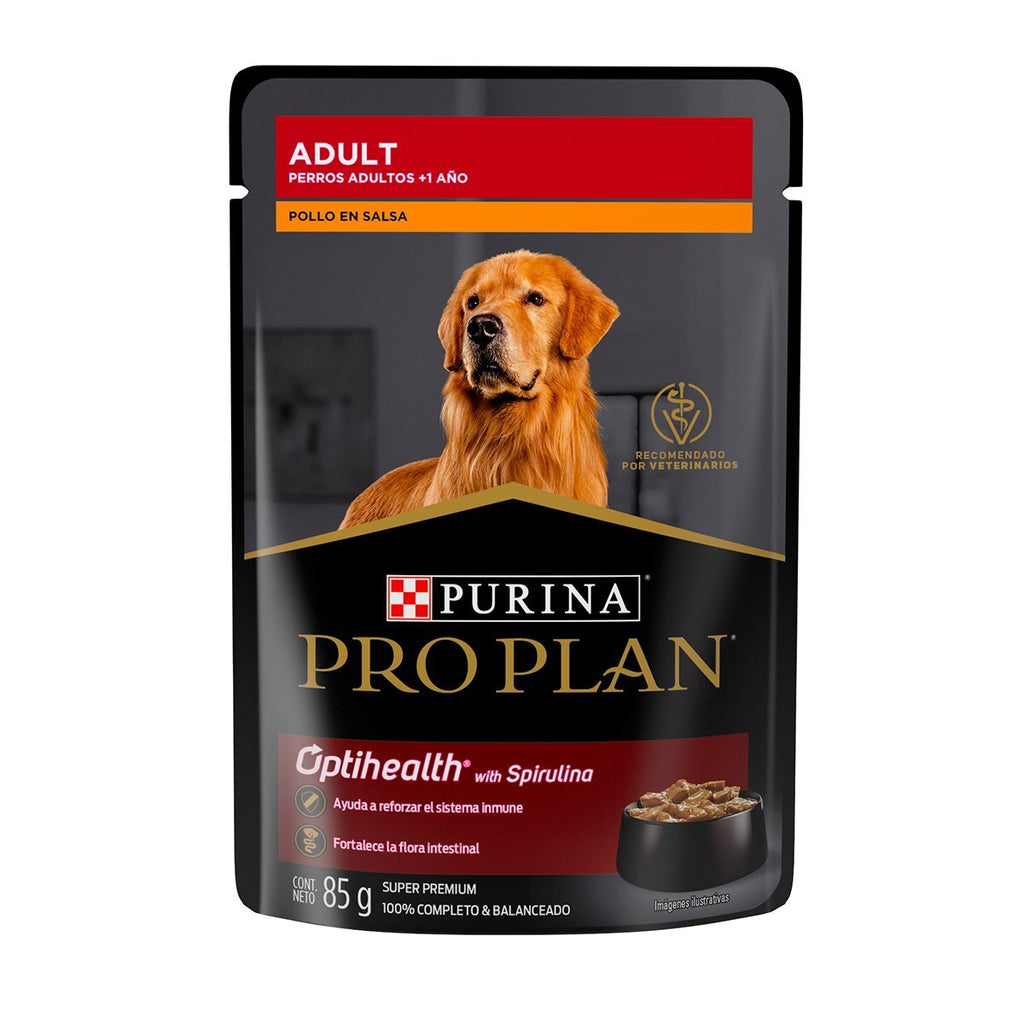Pro Plan Alimento Húmedo Perro Adulto Receta Pollo En Salsa 24 Sobres De 85 Gr