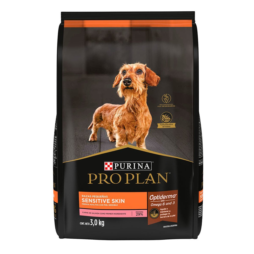 Pro Plan Sensitive Skin Optiderma Salmón alimento seco para perro adulto raza pequeña 3 Kg