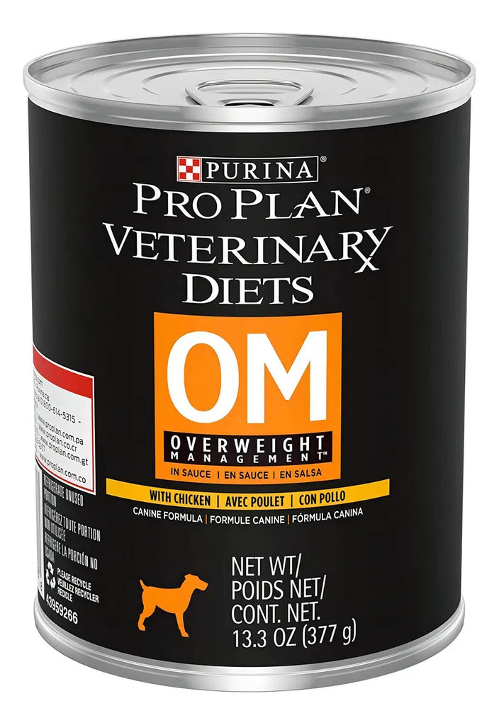 Pro Plan Veterinary Diets OM Overweight Management alimento húmedo para perro 12 latas de 370 g
