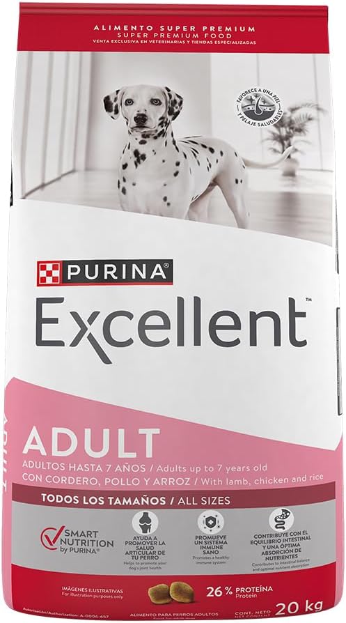Purina Excellent Adulto Cordero Pollo y Arroz alimento para perro 20 Kg